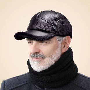 Elderly Hat Men's Cap Middle-aged and Elderly Winter New Outdoor Cold-proof Warm-keeping fleece-lined Thick Ear Protectors Forward Cap