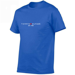 Новая трансграничная амазонка AliExpress европейская и американская уличная волна бренда TOMMY принт мужская футболка повседневная