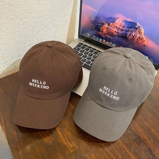Korean Style Men's Fashion Popular Letter Smiley Face Embroidered Cap Outdoor Sports Travel Sunscreen Women's Baseball Cap