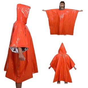 Outdoor portable emergency raincoat long cycling thickened reflective windproof emergency hiking multifunctional raincoat wholesale