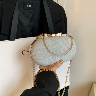 Summer Niche Design Chain Crossbody Small Bag Women's 2024 New Fashion Handbag silver Banquet Bag