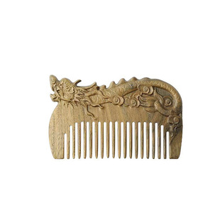 Peach wood comb one-year-old zodiac gift green sandalwood comb baby does not hurt the scalp does not hang hair portable bag comb