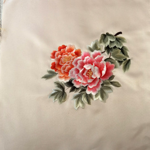Suzhou embroidery flower single-sided embroidered cloth piece fan mouth gold bag antique Han clothing Suzhou embroidery auxiliary fabric square
