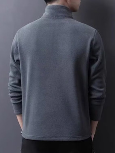 2024 Half Zipper Fleece Coat Sweatshirt Outdoor Warm Top Men's Autumn Clothes Men's Handsome Autumn and Winter Fleece