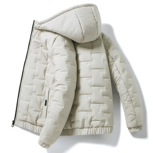 One-piece cotton-padded coat men's winter hooded cold-proof thickened plus size youth workwear cotton-padded jacket casual warm coat
