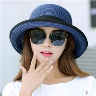Straw Hat Women's 2025 New Summer Curled Straw Hat Travel Sun Protection Hat Beach Seaside Big Brim Sunshade Hat