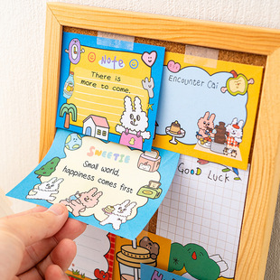Cute card set original sticky note paper non-sticky notes cartoon ins material girl tearable collage note book