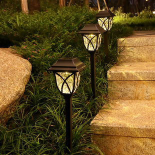Solar Garden lamp outdoor waterproof lawn lamp home yard garden lawn decoration layout ground plug light and shadow lamp