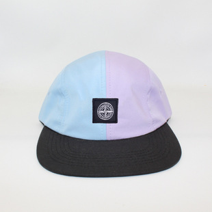 Quick-drying color matching letters adjustable soft top Flat Brim Hat five-piece camping hat campcap cross-border foreign trade Street dance hat