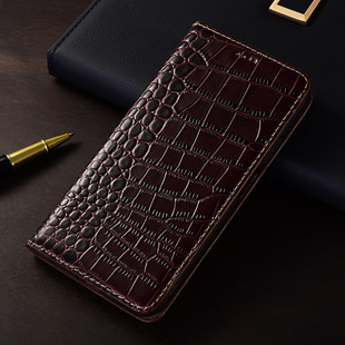 For Samsung A05 mobile phone case A05S first layer A15 genuine leather A25 crocodile pattern A35 flip cover A55 protective cover