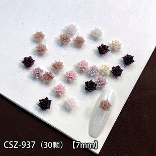 Gothic soft carved rose nail jewelry mixed simulation carved exquisite sweet three-dimensional resin nail accessories wholesale