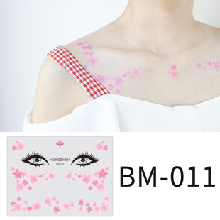 Factory direct tattoo stickers waterproof disposable flower face stickers clavicle stickers small fresh plain flower tattoo stickers for women