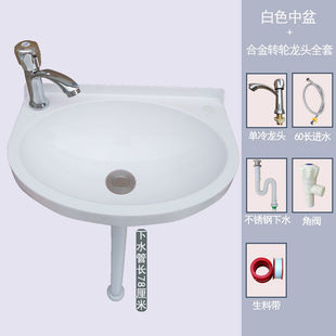 Hole Wall-Mounted Washbasin Plastic Simple Washbasin Rental House Washstand Small Apartment Wall-Mounted Pool Cool Pressing