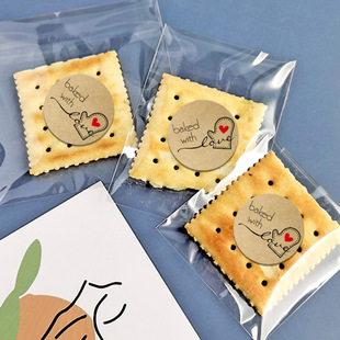 500 paste/roll round kraft paper sticker baking love sticker gloves decoration packaging thanks