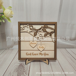 Family Tree Valentine's Day Mother's Day Father's Day Gift Family Ornaments Wooden Crafts Customized Name Wooden Ornaments