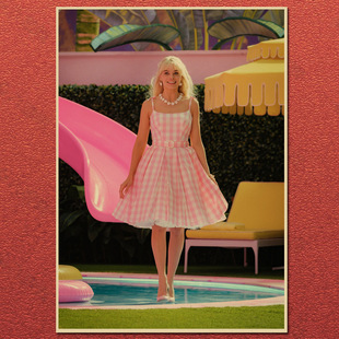Barbie Barbie American TV Movie Kraft Paper Poster Dormitory Bedroom Decorative Painting Photo Frame Wall Sticker