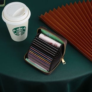 Card Holder women's exquisite high-end European and American new anti-degaussing ultra-thin large capacity small card holder Women's