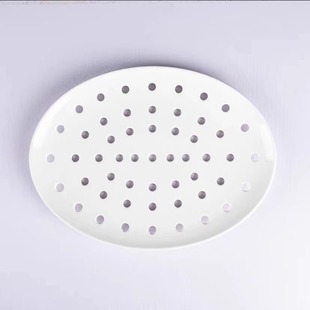 Ceramic porous steaming plate steamed seafood creative commercial dumpling plate round steamed dish steamed fish steamed bun draining plate