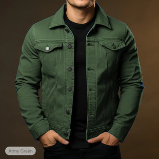 New Men's Coat Jacket Casual Daily Wear Windproof Warm Button Autumn and Winter Solid Color Fashion Street Flip
