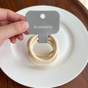 South Korea New thick cream color hair rope hair band high elastic hair rope ins high-looking Maillard rubber band for women