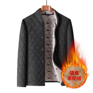 Winter Middle-aged and Elderly fleece-lined Thickened Cotton-padded Clothes Men's Warm Jacket Cotton-padded Coat Middle-aged and Elderly Dad Thick