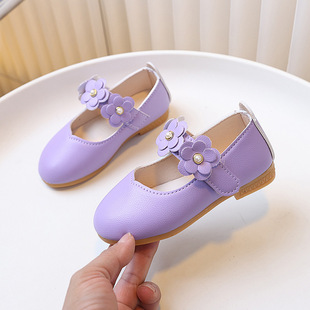 Girls' Leather Shoes Kindergarten Soft Sole British Single Shoes Baby Shoes Children's Princess Shoes New Year's Day Performance