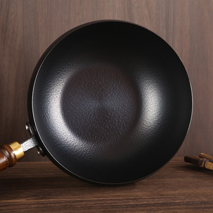 Net Red Ancient Belly Pot Authentic Zhangqiu Non-stick Iron Pot Small Wok 24CM Small Iron Pot for Stir-frying Stew