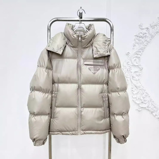 European Station New Triangle Men's and Women's Couple Removable Hooded Down Jacket Cold-proof Warm Jacket Coat