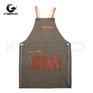 Cross-border denim apron big pocket fashion cloth coffee milk tea Barber Shop studio anti-fouling work apron spot