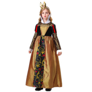 Wholesale Halloween Dress Up Costume Alice Wonderland Peach Queen dress Girls Queen Performance Stage Costume