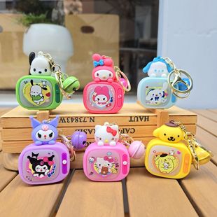Мультфильм Sanrio мини-телевизор брелок подвеска пара с лампой игрушка школьная сумка автомобильная цепочка для ключей