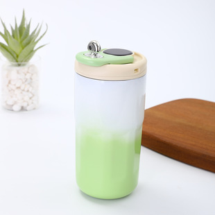 ins High-looking Gradient Color Coffee Cup Smart Temperature Display Rope Thermos Cup with Tea Drain Portable Car Cup