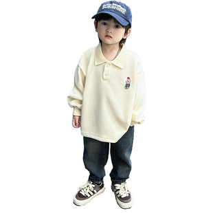 Boys Pants Children's Spring and Autumn Jeans 2024 New Children's Children's Wear Duffian Handsome Boys Autumn Trousers Baby