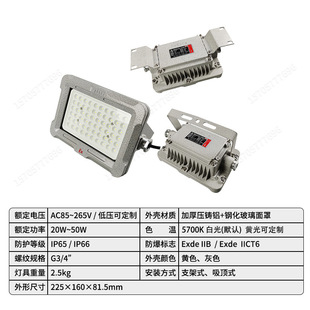 BFC8183LED Explosion-proof Lamp Ceiling-mounted Maintenance-free 10w20w30w50w Warehouse Tunnel Floodlight 24V36V
