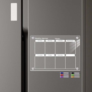 Cross-border Acrylic Magnetic Sticker Erasable Notebook Message Magnetic Dry Wipe Board Transparent Hanging Calendar Board Refrigerator Sticker