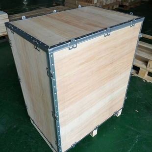 Wholesale Large Wooden Box Freight Fumigation-Free Box Removable Steel Side Box Rubber Plate Steel Belt Box