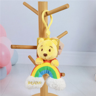 Cute Winnie the Pooh Pendant Stitch Doll Keychain Strawberry Bear Plush Toy Pendant Doll Bag Pendant