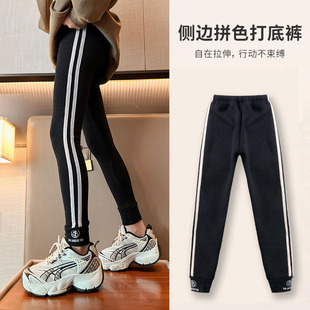 Girls' leggings thickened autumn and winter wear baby cotton pants one-piece velvet pants girls' children's trousers fleece-lined pants