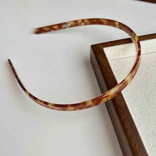 Korean Super Fairy Amber Brown Hair Clip Cream Rice Coffee 9mm Steel Wire Acetic Hair Band Toothed Non-slip Headband Headwear