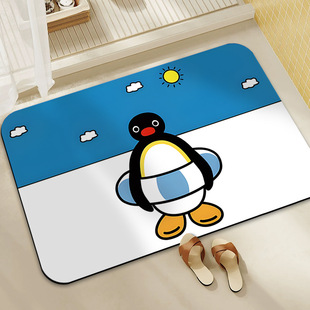 Милый мультфильм маленький пингвин pingu диатомовая грязь коврик в ванной ванной комнате абсорбции воды нескользящие и быстросохнущие коврики для ног