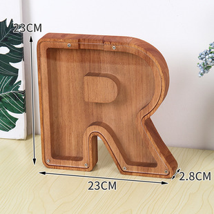 Amazon popular letter piggy bank large children's piggy bank wooden animal piggy bank can be printed logo