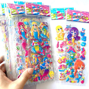 Plant vs. Zombie Sticker Children's Award Paste Three-dimensional Bubble Sticker Kindergarten Animal Cartoon Sticker Drawing Paper
