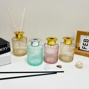 New wholesale 120ML/200ML vertical aromatherapy screw cylindrical glass bottles without fire rattan volatile empty bottle incense