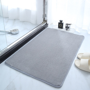 In stock solid color coral fleece floor mat bathroom bathroom absorbent floor mat household non-slip door mat floor mat wholesale