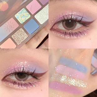 Pink Green Cactus Eight Color Eyeshadow Plate Clear Low Saturation Bead Matte Pure Desire Wind Daily Light Makeup Cross-border Cosmetic
