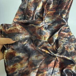 Modern Metal Retro Gold-plated Fabric European and American Leopard Snakeskin Pattern Bronzing Non-elastic Skirt Performance Clothing Fabric