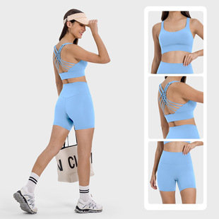 Shorts Yoga Clothing suit High-strength Shockproof Sports Bra High Waist Hip-lifting No T-line Yoga Fitness Shorts for Women