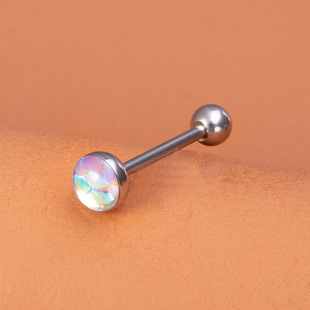 Stainless steel rod drop oil tongue nail Flake grain cross-border wholesale jewelry 1.6 straight rod hot tongue decoration smooth nail