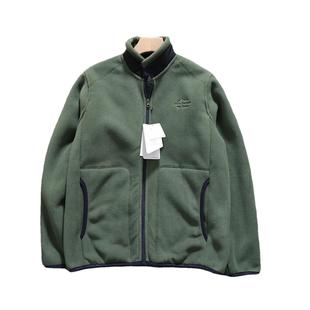 Embroidered Snow Mountain Polar Fleece 2024 Autumn and Winter New Thickened Warm Collar Color-block Design Jacket Jacket Men's Cardigan