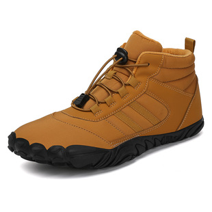 New Cross-border Five-finger Barefoot Men's Snow Boots fleece-lined Thickened Single-layer Shoes Waterproof Non-slip Barefoot Cotton Shoes for Couple Women